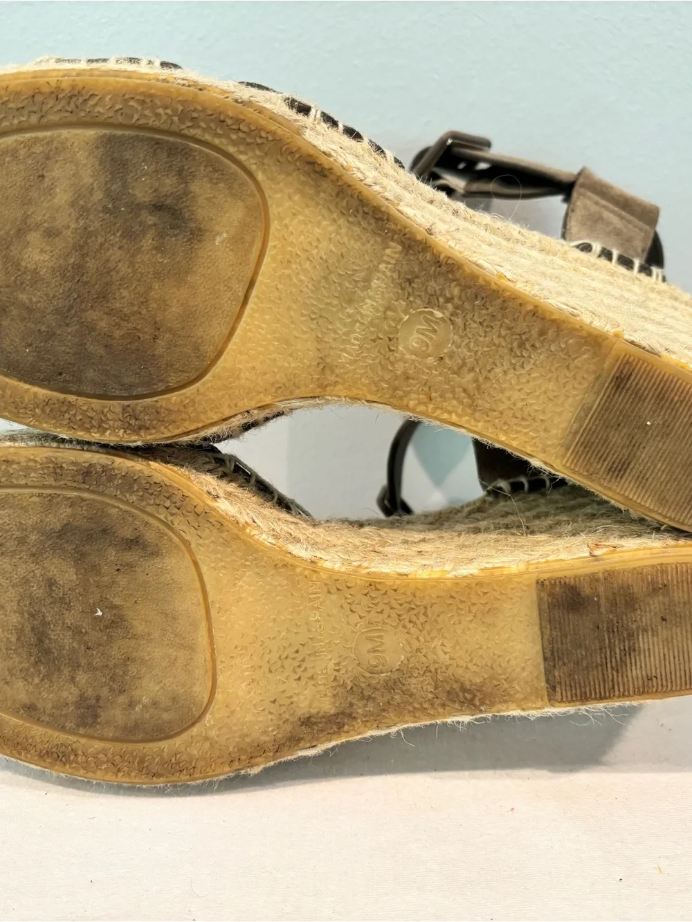 Vince Taupe Suede Espadrille Wedge Sandals